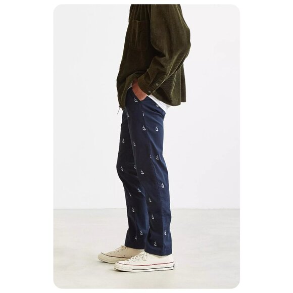 !! NWT Nautica x Urban Outfitters Navy Marine Bue SailBoat Chino Pants - Picture 2 of 12